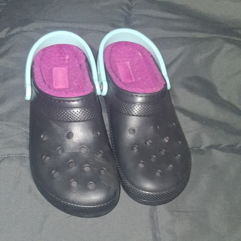 Woman Black and Purple Crocs